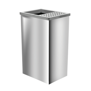 Shop Stainless Steel Rectangular Bin c/w 3/5 Open & 2/5 Ashtray Top ...